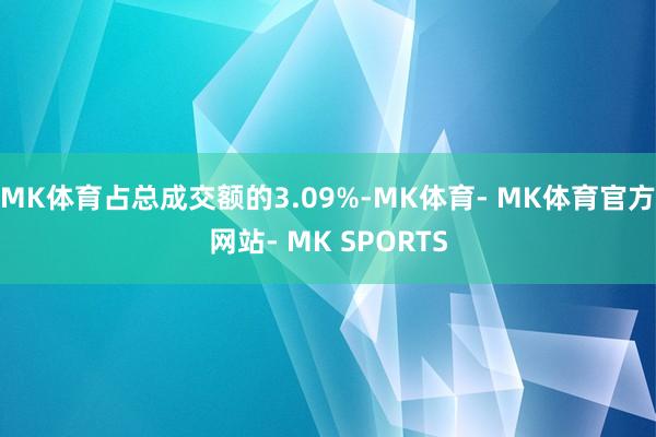 MK体育占总成交额的3.09%-MK体育- MK体育官方网站- MK SPORTS