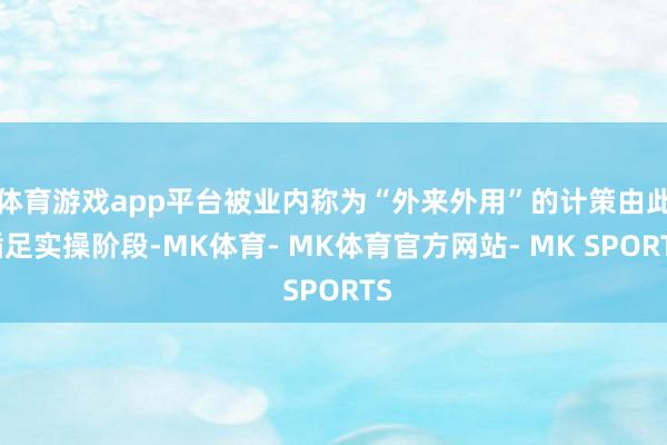 体育游戏app平台被业内称为“外来外用”的计策由此插足实操阶段-MK体育- MK体育官方网站- MK SPORTS
